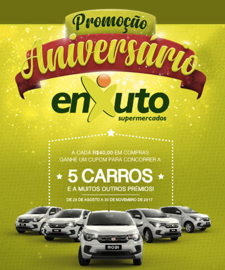 Promoção Aniversário Premiado Enxuto Supermercados