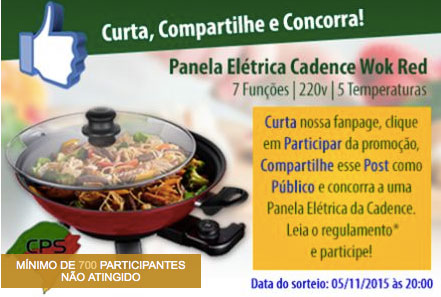 Promoção CPS Refrigeração está sorteando uma Panela Elétrica WOK
