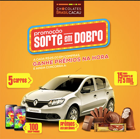 Promoção Sorte em Dobro Chocolates Brasil Cacau
