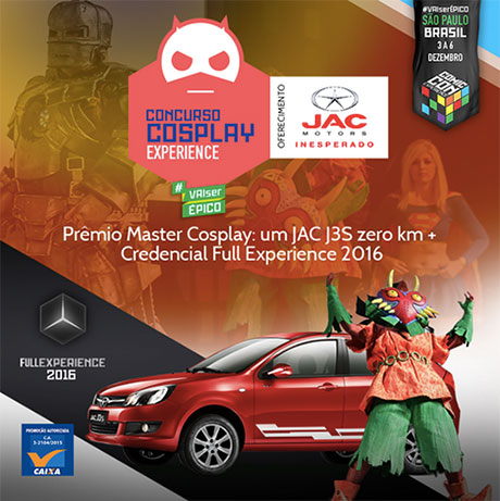 Concurso Cosplay Experience CCXP Eventos e JAC Motors