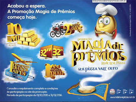 Promoção Rede Leve Pizza Magia de Prêmios