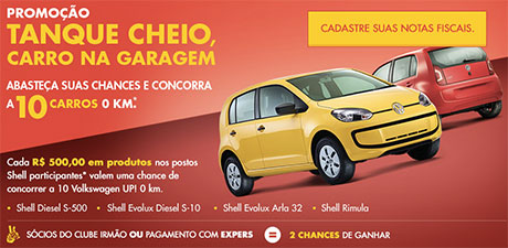 Promoção Shell Tanque Cheio Carro na Garagem