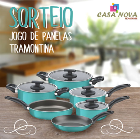 Promoção Sorteio Conjunto de Panelas Tramontina Alumínio Toronto Azul