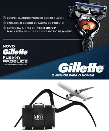 Promoção Men of The Year Gillette Flexball e GQ