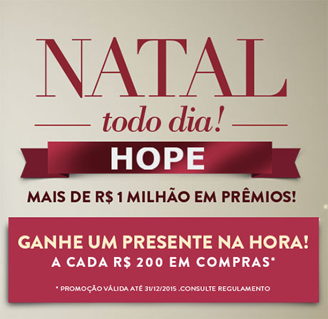 Promoção Natal Todo Dia Hope