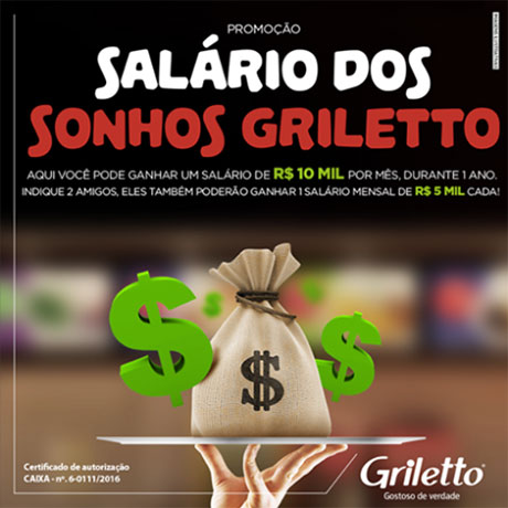Promoção Salário dos sonhos Griletto