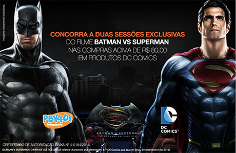 Promoção PBKids Batman Vs Superman