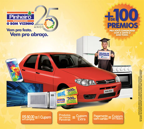 Promoção Pinheiro Supermercado 25 anos