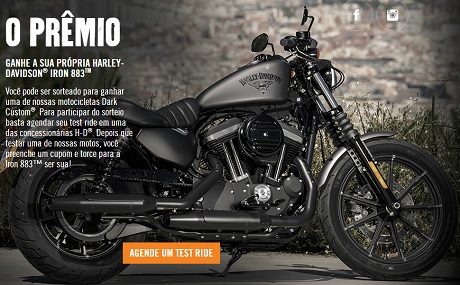 Promoção Harley-Davidson Dark Custom Test-Ride
