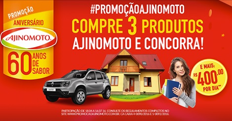 Promoção Aniversário Ajinomoto 60 Anos de Sabor