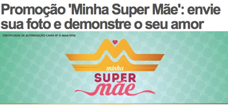 Promoção A Tribuna Minha Super Mãe