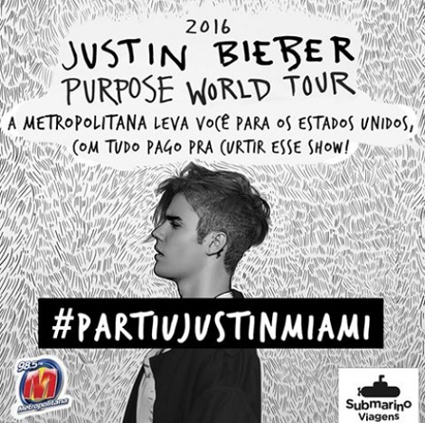 Promoção Metropolitana FM Partiu Justin Miami