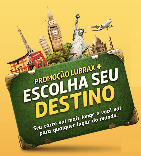 Promoção Lubrax Escolha Seu Destino