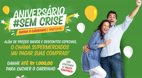 Promoção Aniversário sem Crise Chama Supermercados