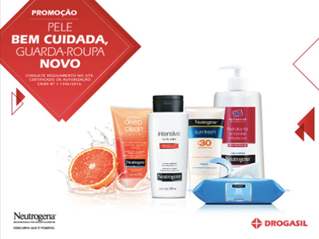 Promoção Neutrogena e Drogasil Pele bem cuidada Guarda-Roupa Novo