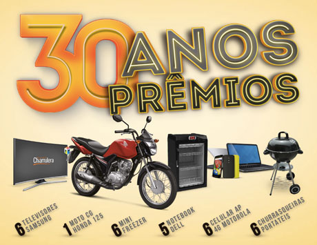 Promoção Bebidas Chiamulera 30 Anos 30 Prêmios