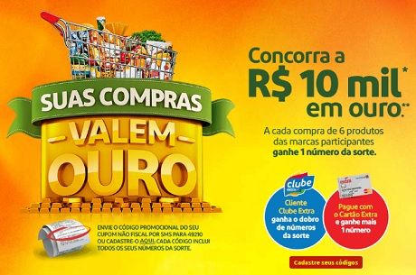 Promoção Extra Suas Compras Valem Ouro