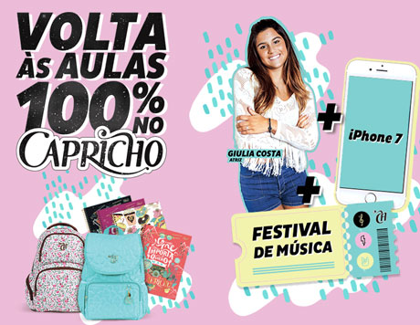 Promoção Volta às Aulas 100% no Capricho