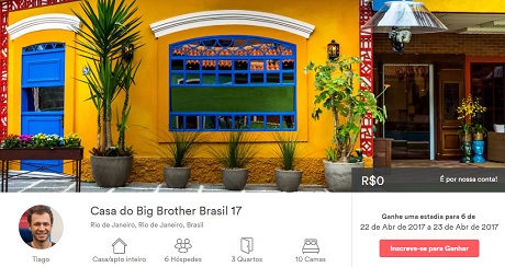 Promoção Airbnb Viva Lá Big Brother Brasil 17