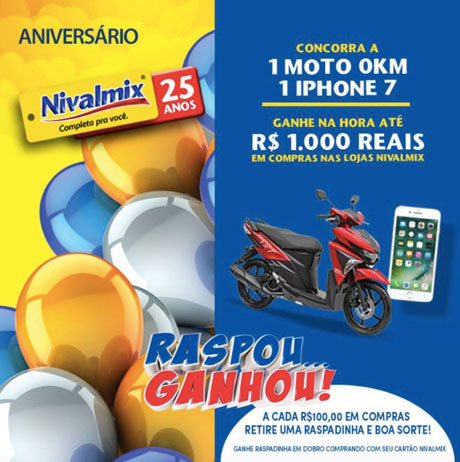 Promoção Nivalmix Raspou Ganhou