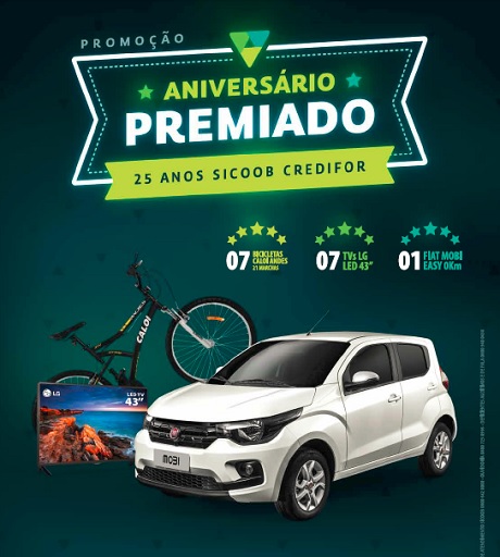 Promoção Aniversário Premiado 25 Anos Sicoob Credifor