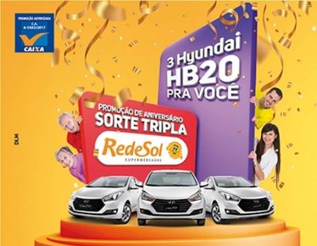 Promoção Rede Sol Supermercados Aniversário Sorte Tripla