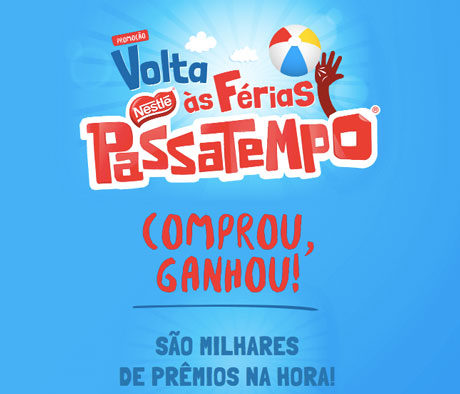 Promoção Nestlé Passatempo Volta às Férias