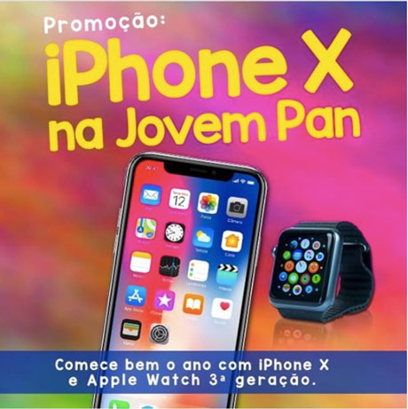 Promoção Iphone X na Jovem Pan