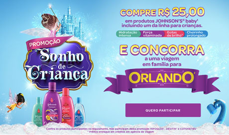 Promoção Johnson & Johnson Sonho de Criança