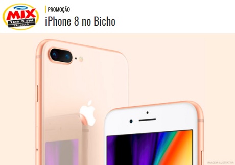 Promoção Mix FM iPhone 8 no Bicho