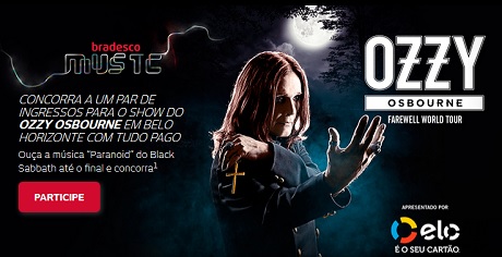 Promoção Bradesco Music & Elo Ozzy Osbourne em BH