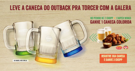 Promoção Leve a Caneca do Outback para Torcer com a Galera