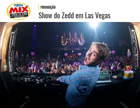 Promoção Mix FM Show do Zedd em Las Vegas
