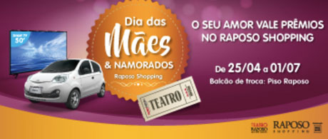 Promoção Raposo Shopping Dia das Mães e Namorados
