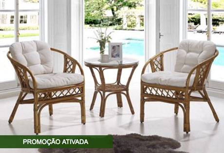 Promoção Concorra a Conjunto de Madeira Maciça e Rattan