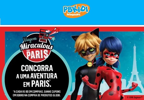 Promoção PBKids Viagem Miraculous para Paris