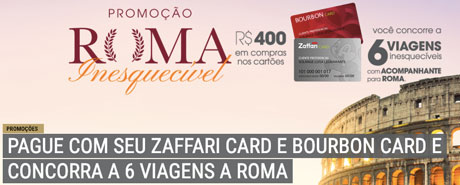 Promoção Bourbon Cartões Roma Inesquecível