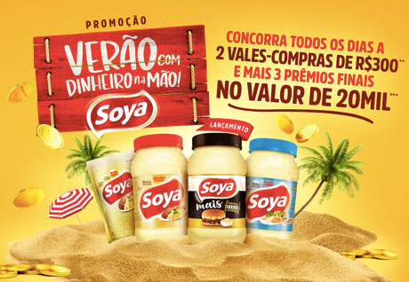 Promoção Soya e Salada Verão com Dinheiro na Mão