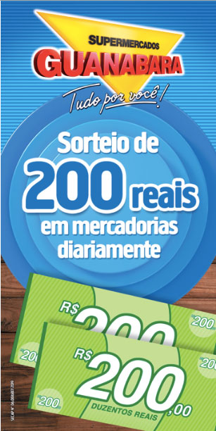 Promoção Supermercados Guanabara Sorteio de 200 reais por dia