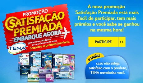 Promoção Tena Satisfação Premiada Embarque Agora