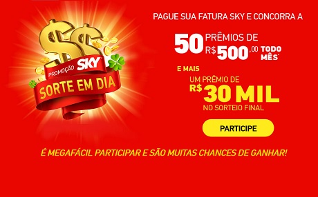 Promoção Sky Sorte em Dia