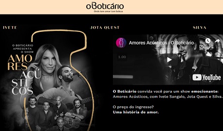 Promoção O Boticario Amores Acústicos
