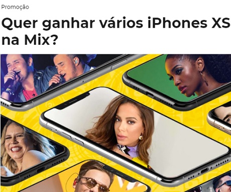 Promoção Mix FM Um Celular por Mês