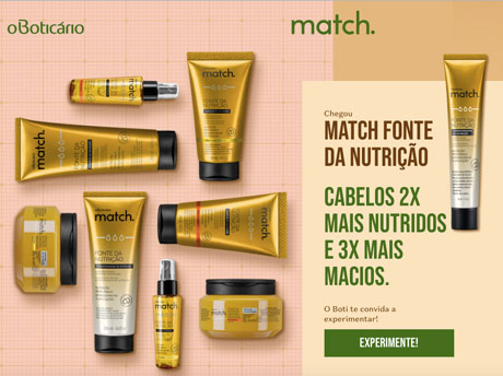 Promoção O Boticário Match Nutrição
