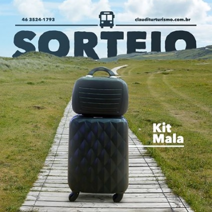 Promoção Clauditur Sorteio de Mala + Necessaire