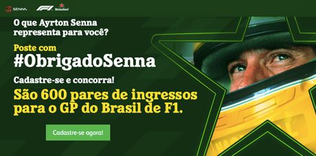 Promoção Heineken Mostre Seu Obrigado Ao Senna