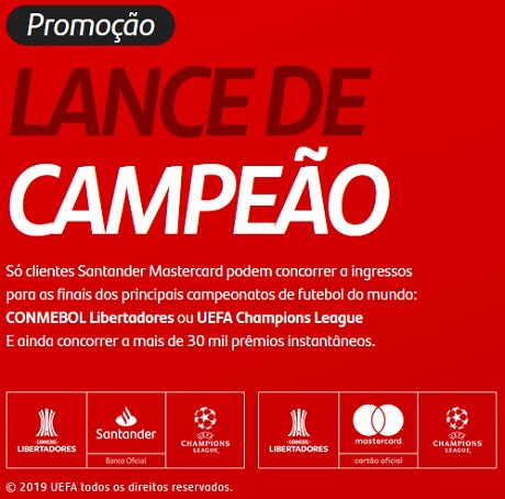 Promoção Santander Mastercard Lance de Campeão