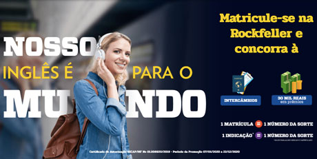 Promoção Rockfeller Nosso Inglês é para o Mundo