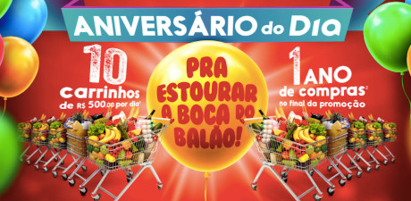 Promoção Aniversário Dia pra Estourar a Boca do Balão