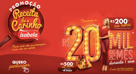Promoção Isabela Receita de Carinho